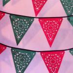 Red And Green Christmas Garland, Holiday Banner,..
