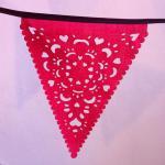 Red And White Christmas Banner, Lace Garland,..