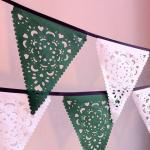 Green And White Christmas Banner, Lace Garland,..