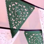 Green And White Christmas Banner, Lace Garland,..